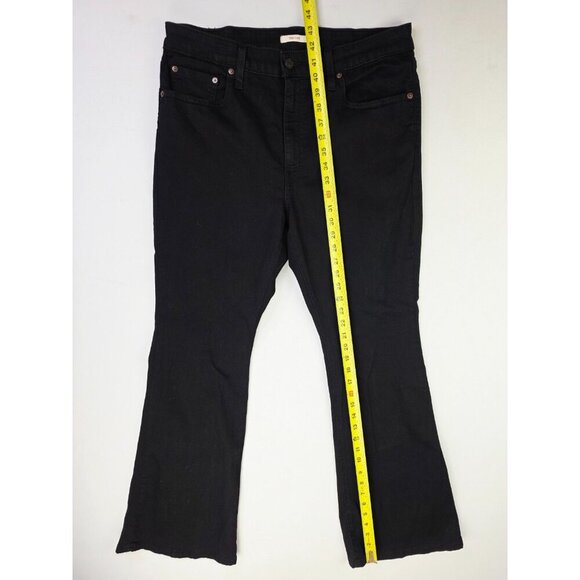 Levi's Size 33x32 Womens 726 Flare Black Denim Egyptian Cotton Logo Tag Jeans - Picture 7 of 13